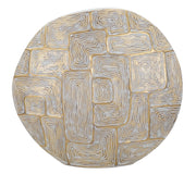 Vaso Resina Eclips 48x13x44,5 cm in Resina Oro e Bianco