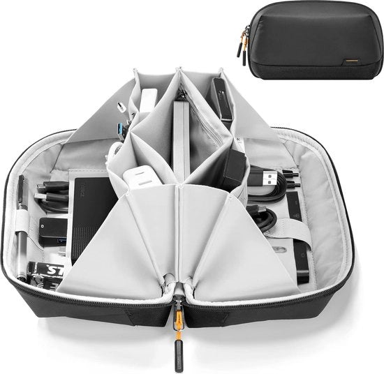 Organizzatore per accessori laptop e gadget, per dischi rigidi, stick USB e schede SD, impermeabile e viaggiabile (nero)
