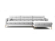 Cosmopolitan Design - Divano angolare destro "Bali" 5 posti in tessuto strutturato grigio chiaro 