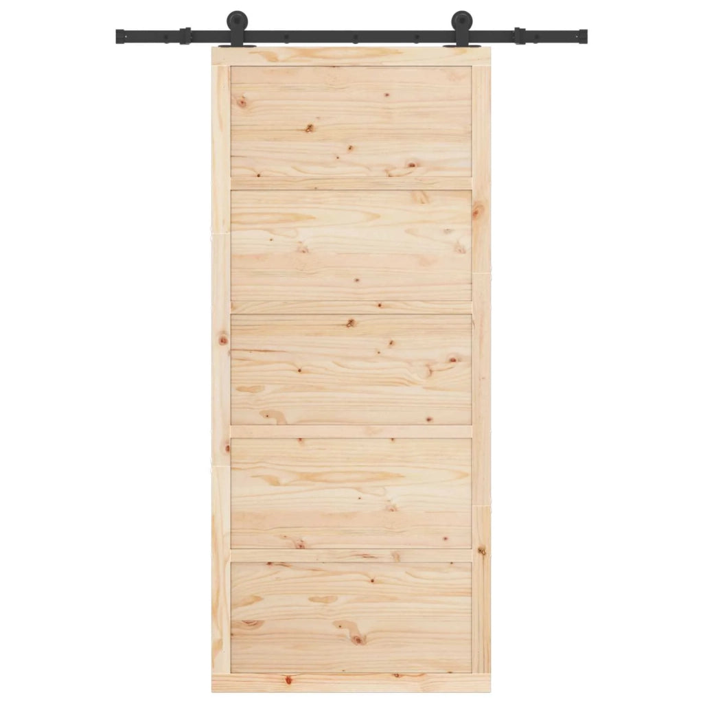 Porta scorrevole Naturale 80 x 208 cm Legno Massello di Pino