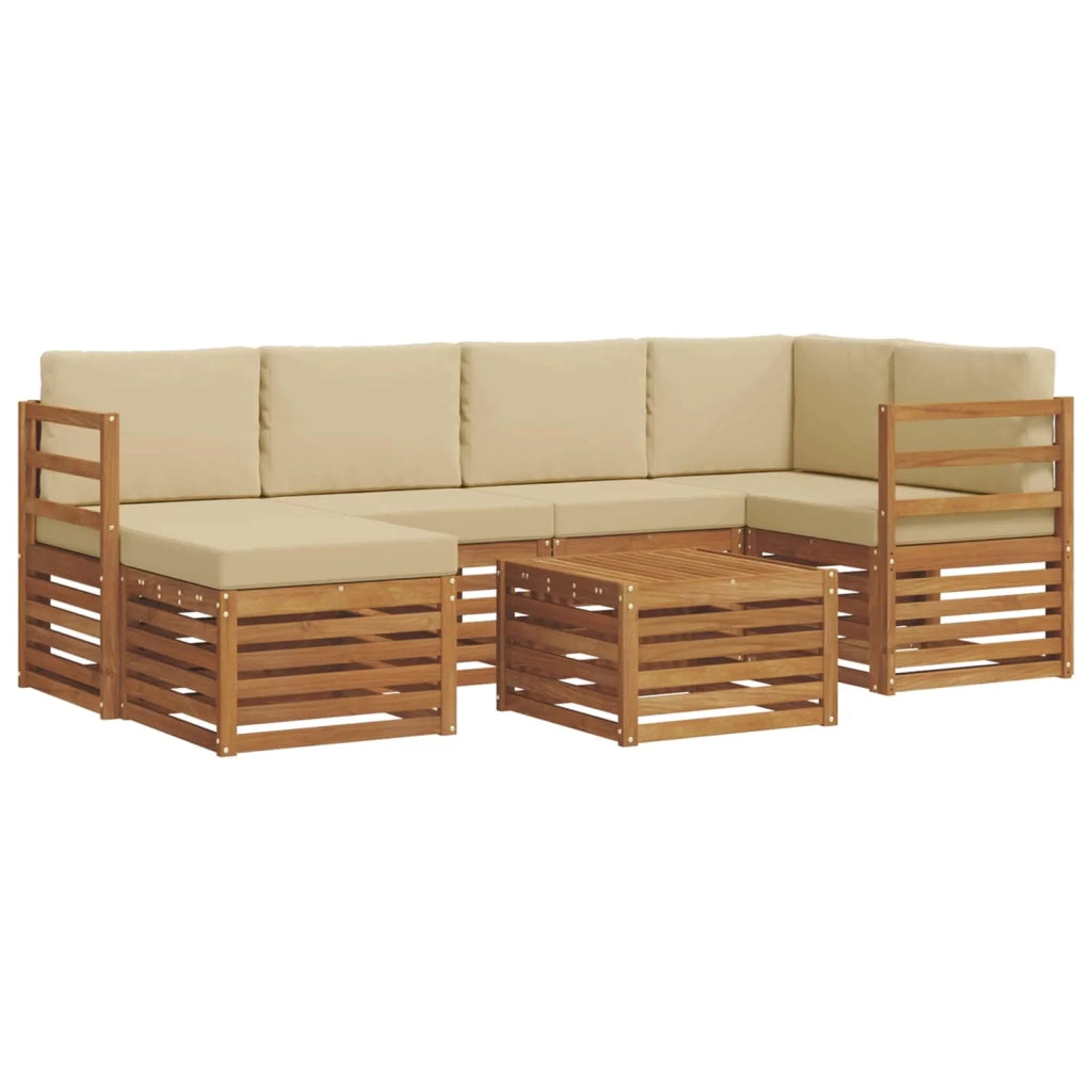Set divano sezionale con cuscino 7 pcs Naturale e Beige