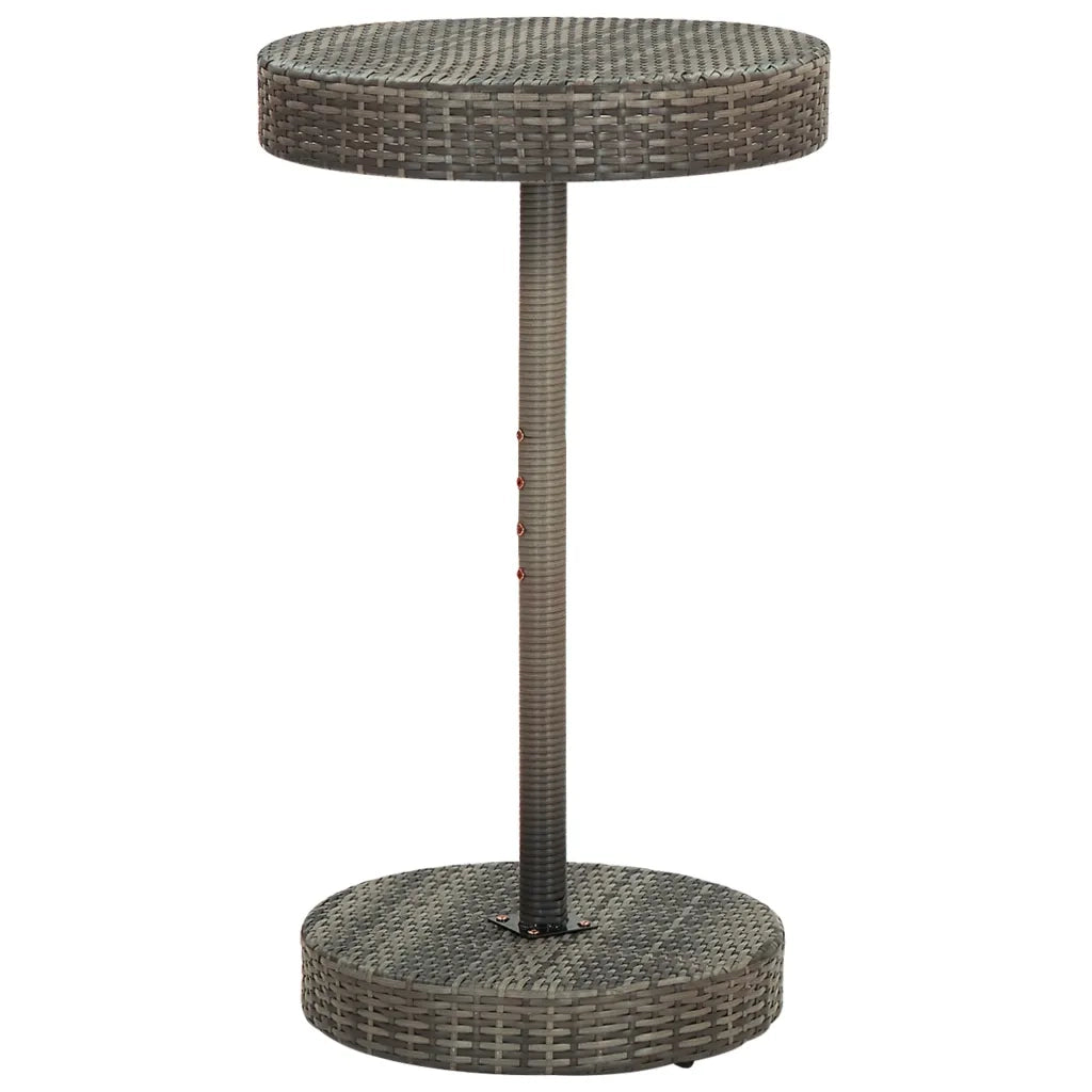 Set Bar da Giardino 3pz con Cuscini Grigio in Polyrattan
