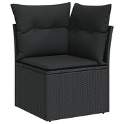 Set Divani da Giardino 5 pz con Cuscini in Polyrattan Nero 3266345