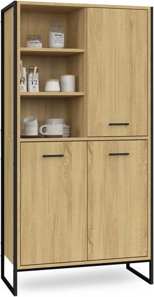 DETROIT Credenza alta a 3 ante H. 160 cm, design industriale