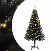 Albero di Natale | Decorazioni natalizie con 150 LED con supporto Nero 150 cm PVC