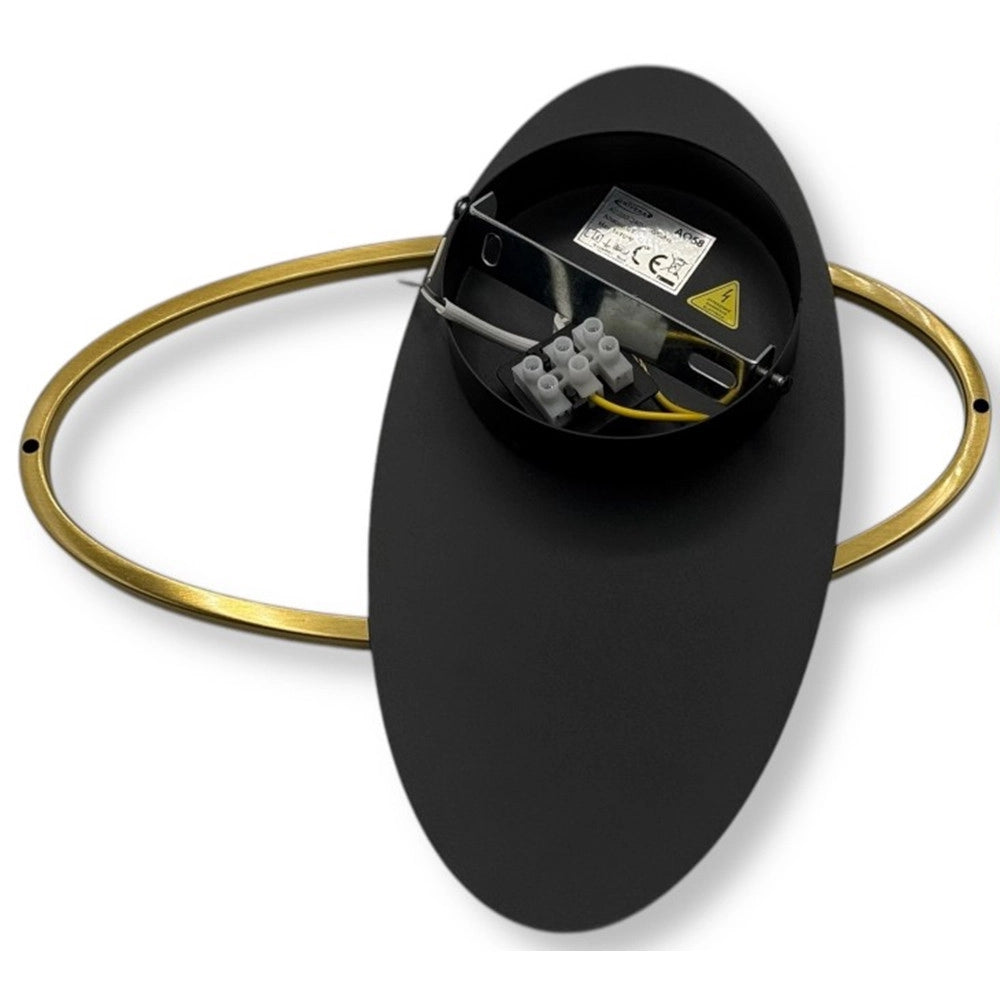 Trade Shop - Applique Lampada Da Interno A Parete In Stile Contemporaneo Con Attacco G9 Nero Oro Aq58 -