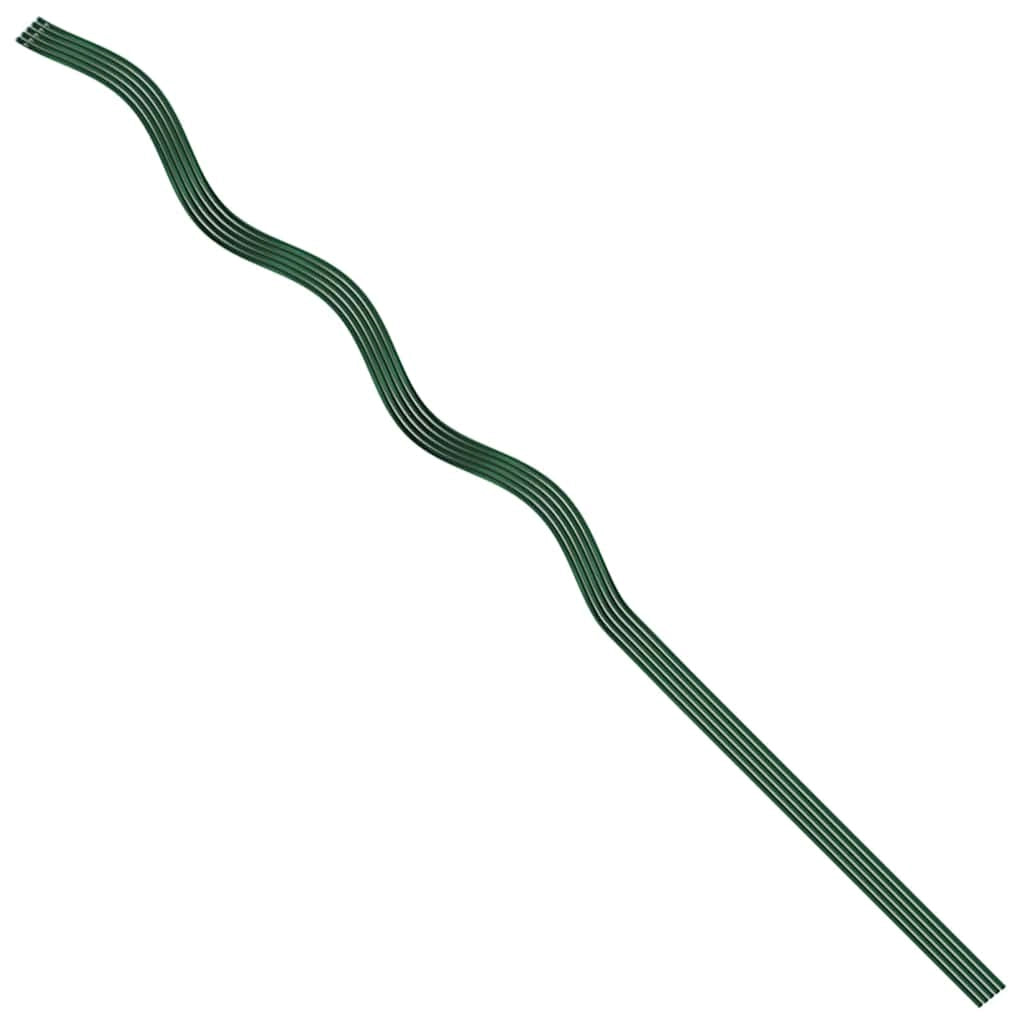 Set di 5 supporti a spirale minimalisti per piante da giardino e da terrazza 110 x 0,6 x 0,6 cm acciaio verde 02_0058236