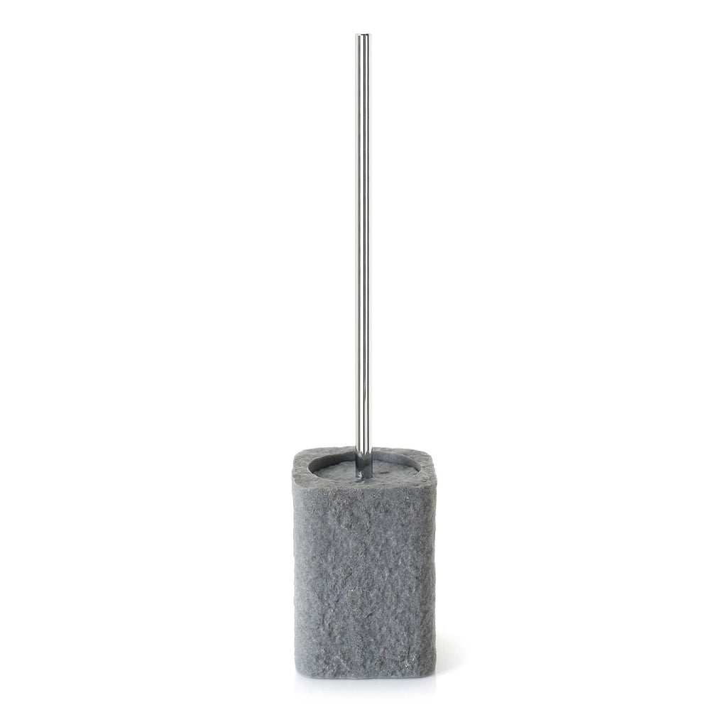 Scopino WC d’appoggio con ciuffo in setole in resina e sabbia AR33 Gedy serie ARIES Grigio