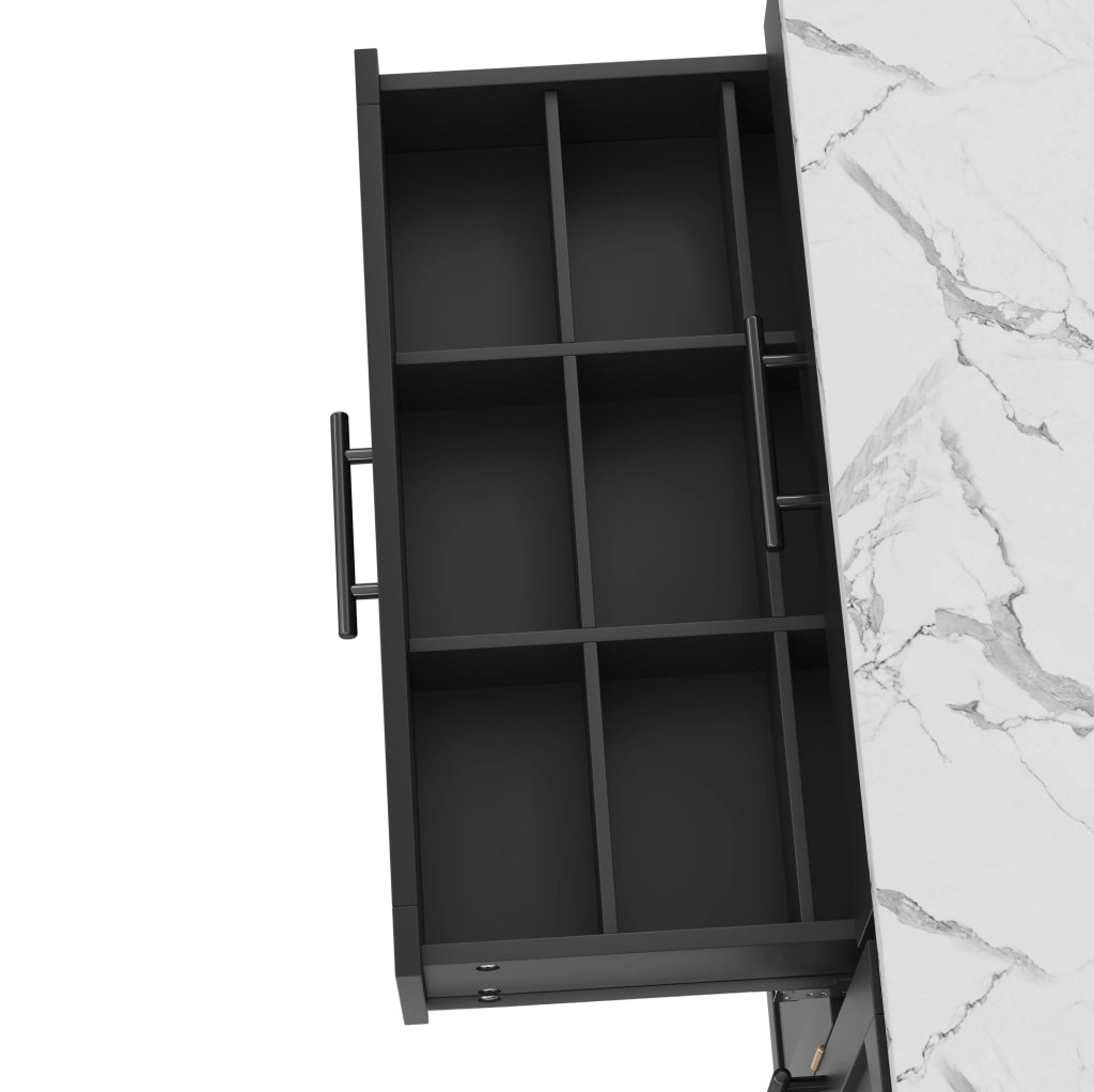 Isola cucina con piano ribaltabile 138x70x90 cm in MDF nero