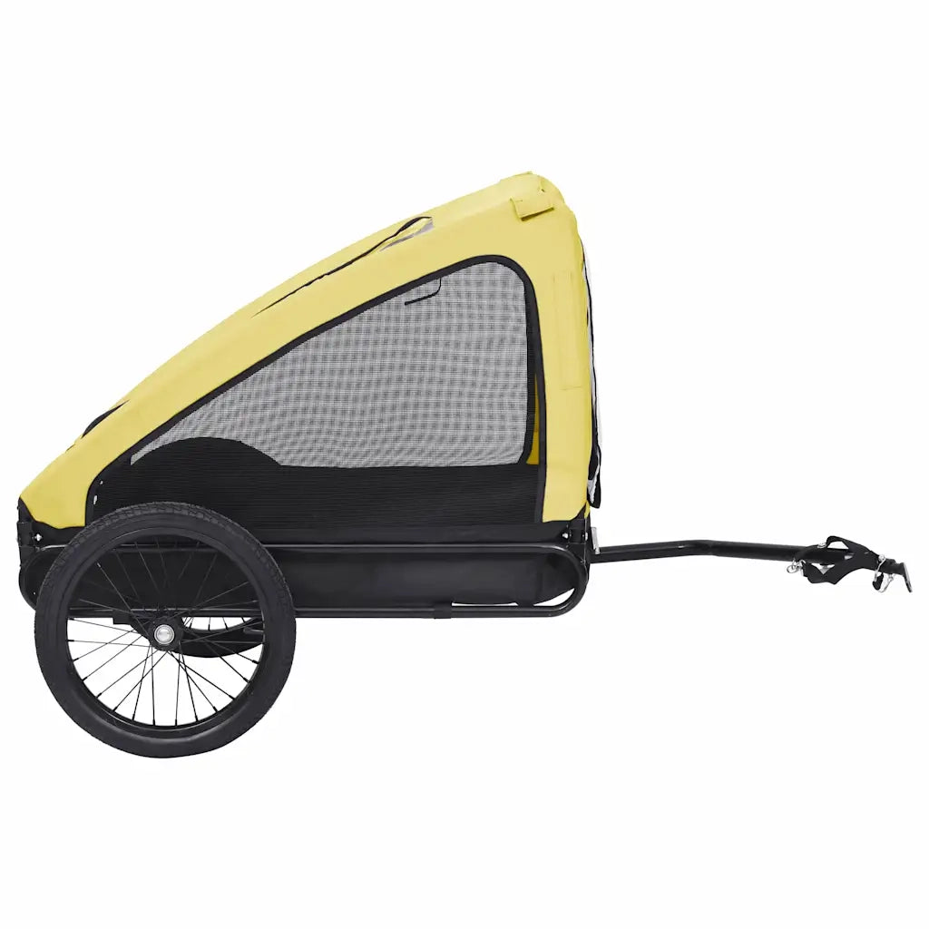 Rimorchio da Bici per Animali Domestici Giallo e Nero 92596