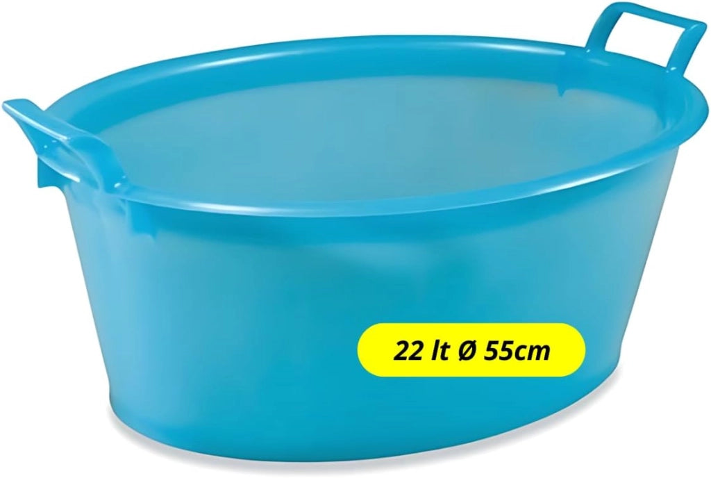 Bacinella Bucato in Plastica Rigida Ovale 22 lt Ø 55cm