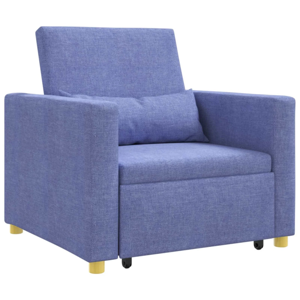 Divano letto | Sof¨¤ letto | Letto singolo estraibile singolo Blu Jeans 90 x 165 x 87 cm