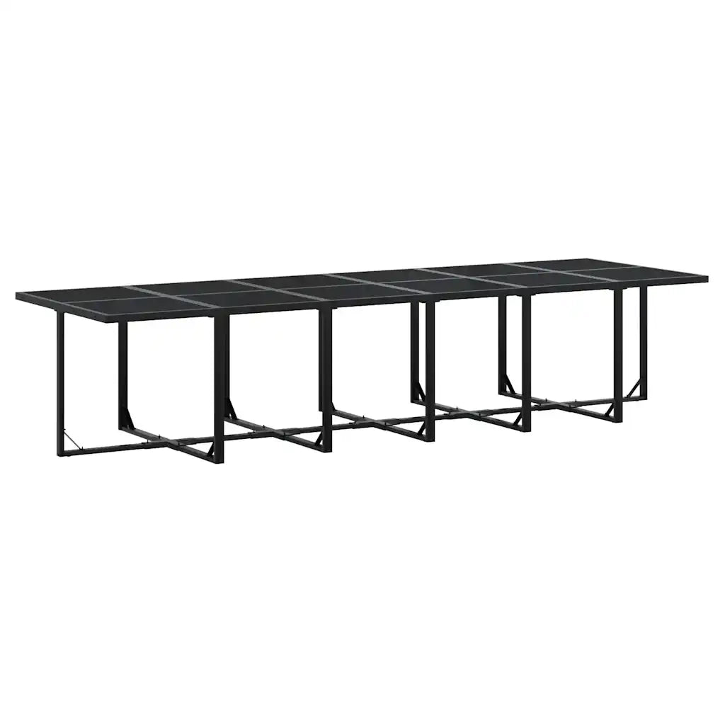 vidaXL Set da Pranzo da Giardino 13pz con Cuscini Nero in Polyrattan