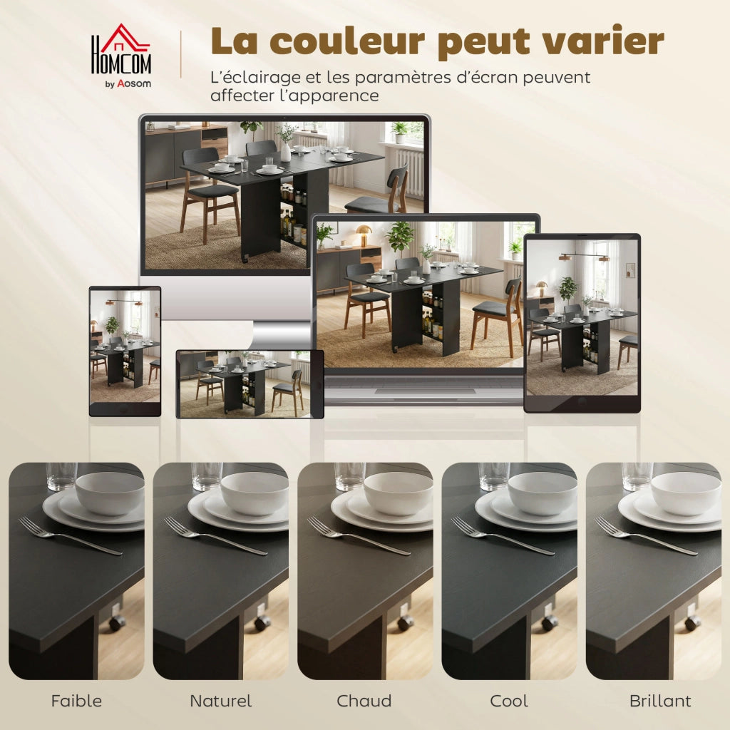 Tavolo pieghevole da pranzo ¨C zephmum ¨C nero 75x140x74 cm