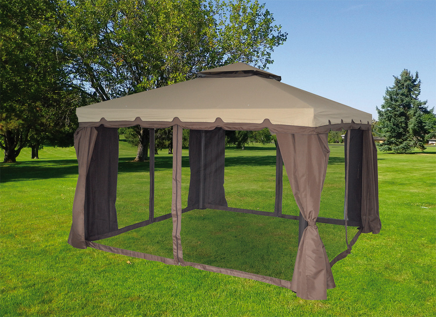 Gazebo da Giardino 3x3m in Alluminio Morel Denver Marrone