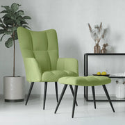Poltrona Relax con Poggiapiedi Verde Chiaro in Velluto 328087
