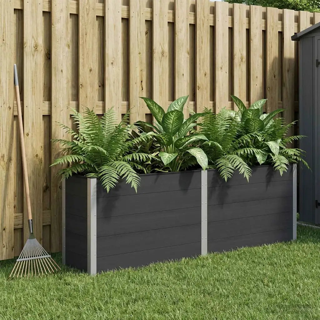 Letto rialzato da giardino Nero 250 x 50 x 91 cm 42038989