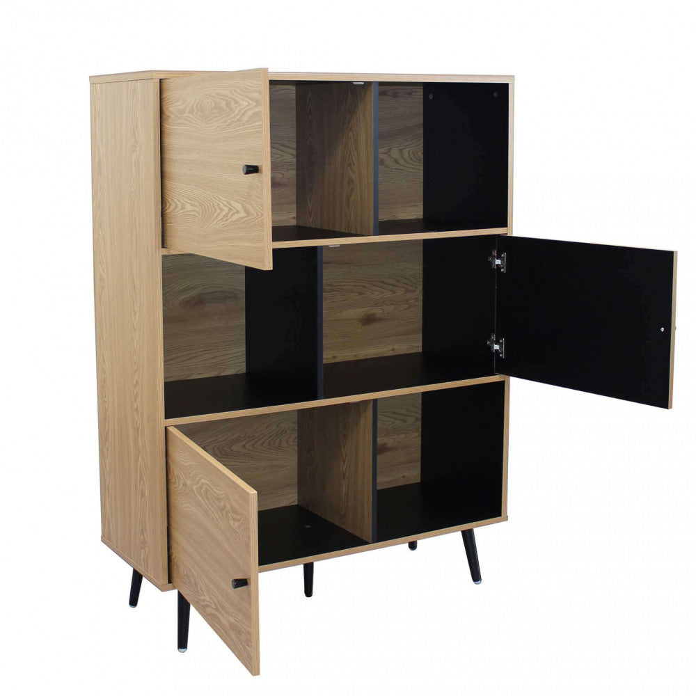 Mobile Elwood 100x39,5x135 h cm in Truciolare bilaminato Naturale