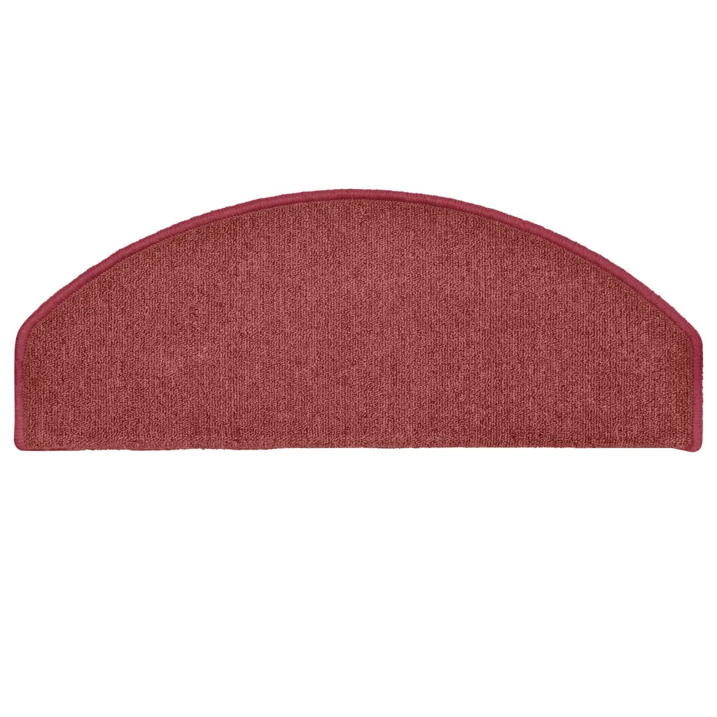 Tappetini per scale 15 pz 65x24x4 cm Bordeaux Semicircolari Grandi 322373