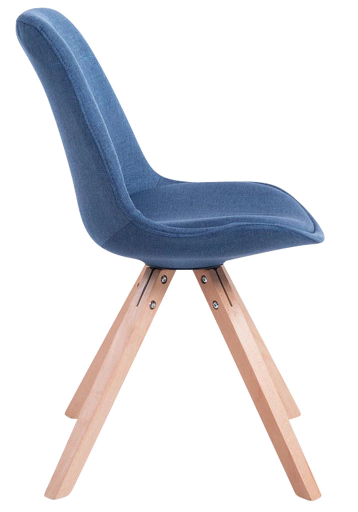 Set di 4 sedie per visitatori Toulouse Fabric Square blu,natura