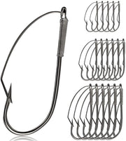 Vishaken Professionali a V - 18 Stuks - 3 Misure 1/0/2/0/3/0 - Argento - Materiale di Alta Qualità - Per Acqua Dolce/Acqua Salata - Attrezzatura da Pesca