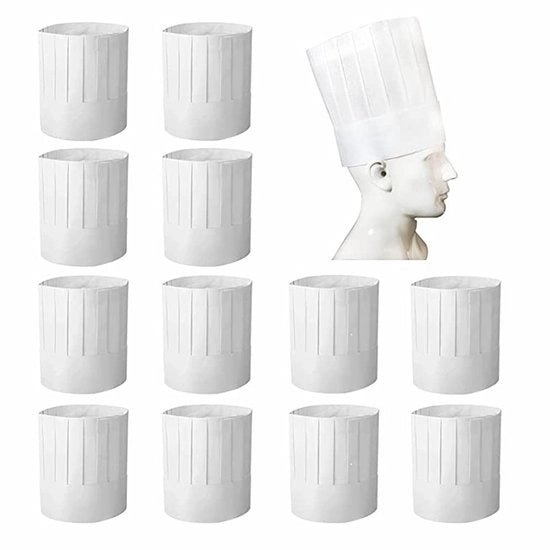 Cappello da cucina in tessuto ad effetto di ventilazione, 24 pezzi - Regolabile - Adatto a tutte le età - Unisex - Leggero - Ideale per feste di famiglia