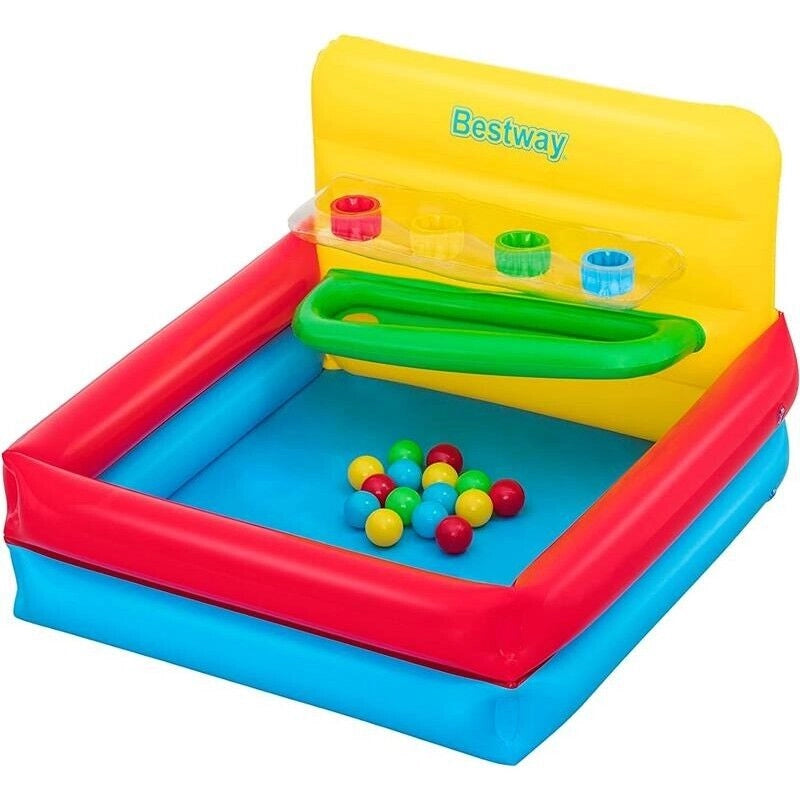 BESTWAY PISCINA CON PALLINE SORT 'N PLAY GIOCO EDUCATIVO 104X94X60 CM CON PALLINE 15 PZ GONFIABILE