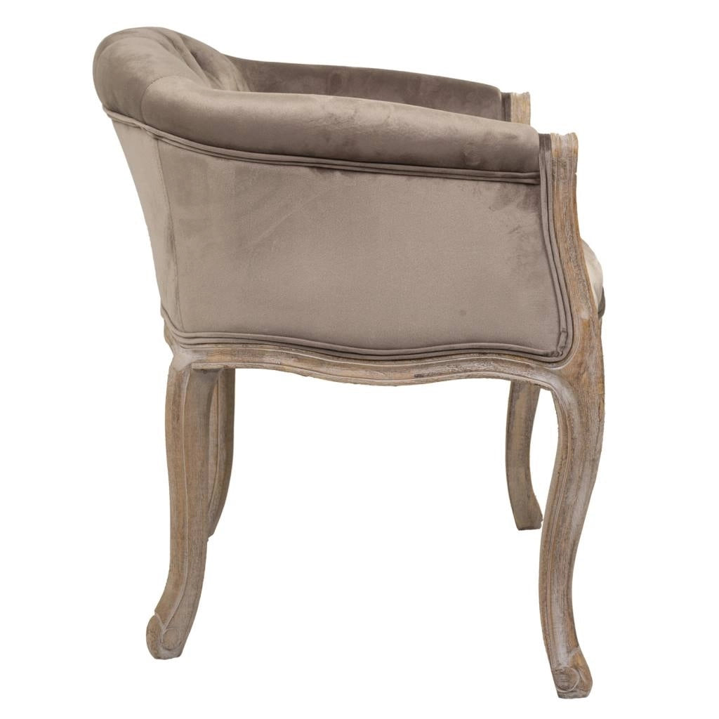 Poltrona in legno imbottita grigia 61x61x71h