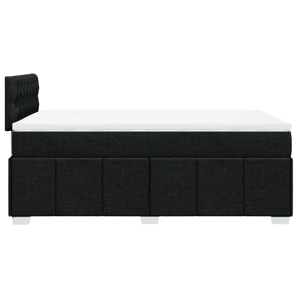 Giroletto a Molle con Materasso Nero 120x200 cm in Tessuto