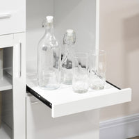 Credenza Moderna 60x40x95 cm Salvaspazio in Legno e Vetro Bianco