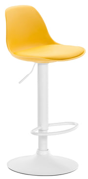 Sgabello di design KIEL in polipropilene e similpelle bianco,giallo