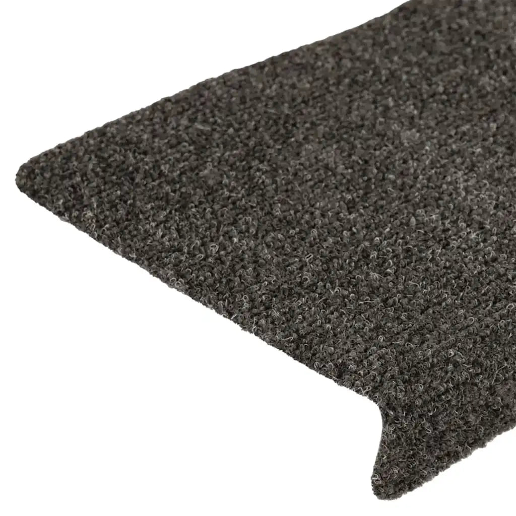 Tappetini per scale autoadesivi 15 pz 65x21x4 cm Antracite Bordo rettangolare 326189