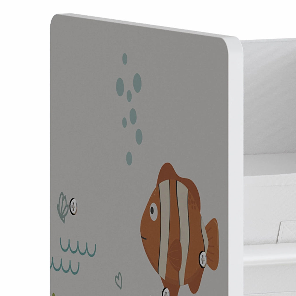 Scaffale dal design senza tempo per soggiorno camera da letto mobiletto portaoggetti per bambini con 9 contenitori pieghevoli bianco 03_0011178