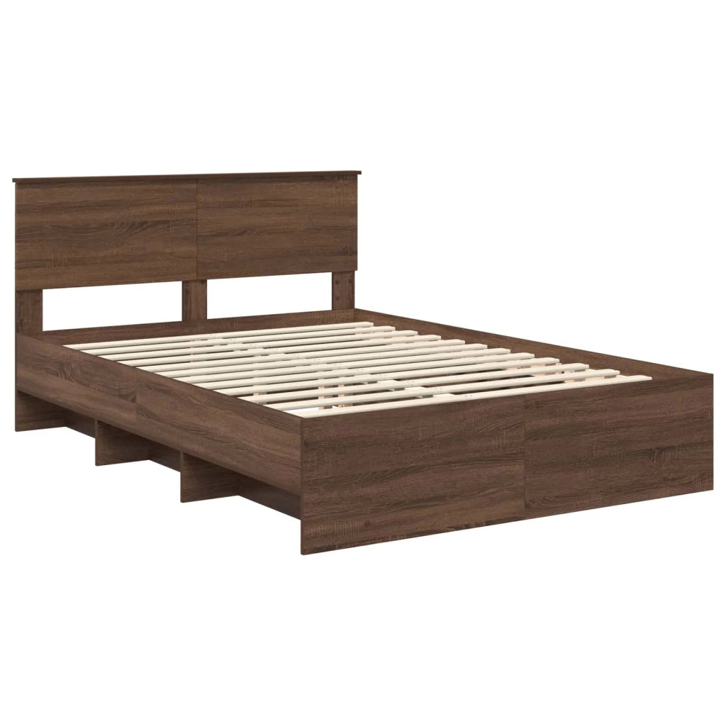 Struttura del letto con testiera Rovere Marrone 150 x 200 cm 3408843