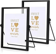 Fotolijst A5 - 15 x 20 cm - Glazen/Metaal - Fotoframe con Doppio Supporto - Fotoframe in Piedi - Alta Qualità - Duraturo - Fotoframe con Vetrata e Metallo