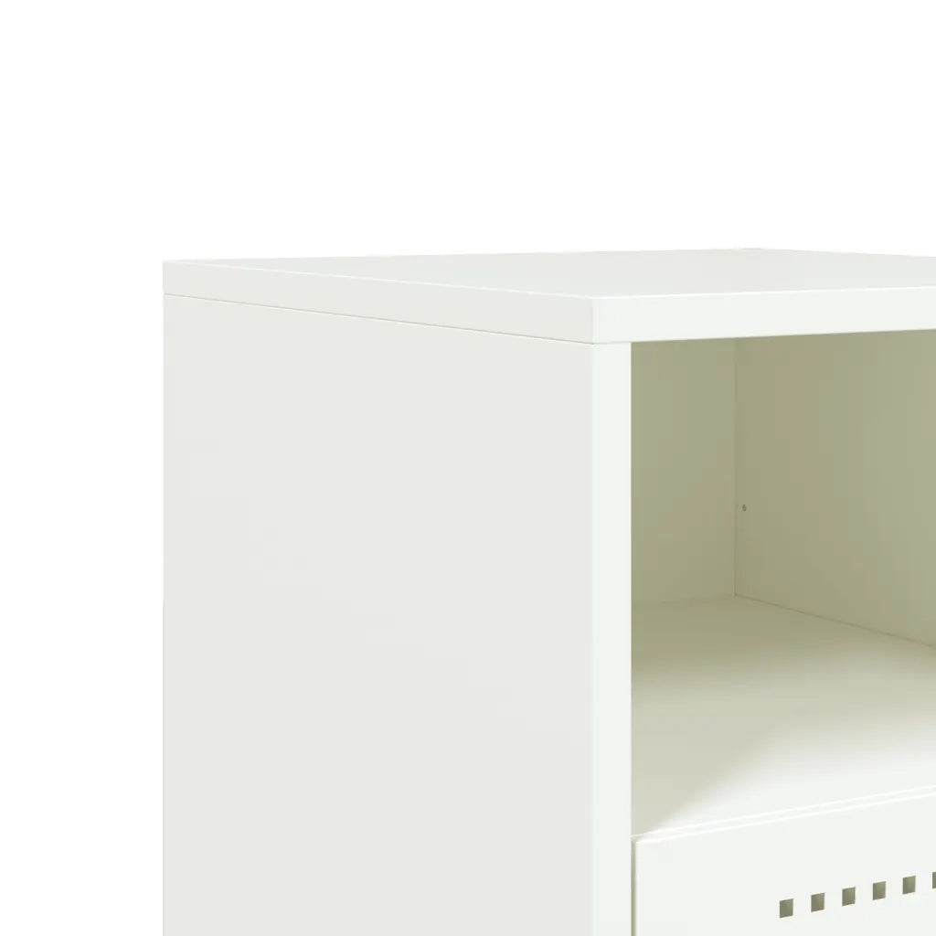 vidaXL Comodino Bianco 36x39x60,5 cm in Acciaio