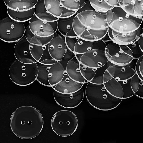 Knoppi per maglioni con 2 fori - 50 pezzi - punti di cucito in cera rotondi per magliette (20 mm e 25 mm)
