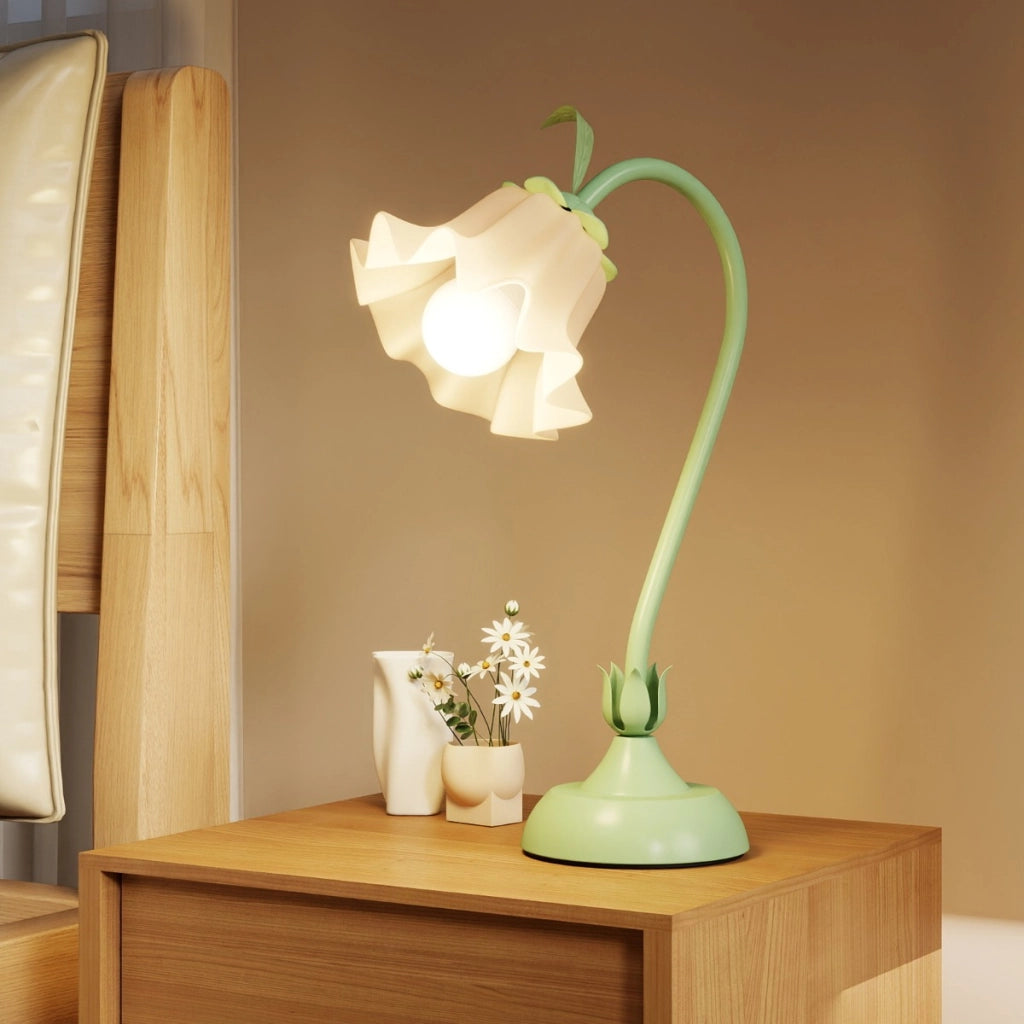 Lampada da tavolo vintage con paralume acrilico e stelo regolabile, Lampada da tavolo lampadina non inclusa Verde-Lampade