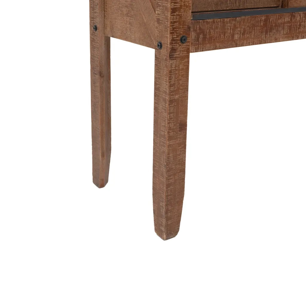 Tavolo Consolle | Tavolo d'Ingresso in Massello di Abete 131x35,5x75cm Marrone