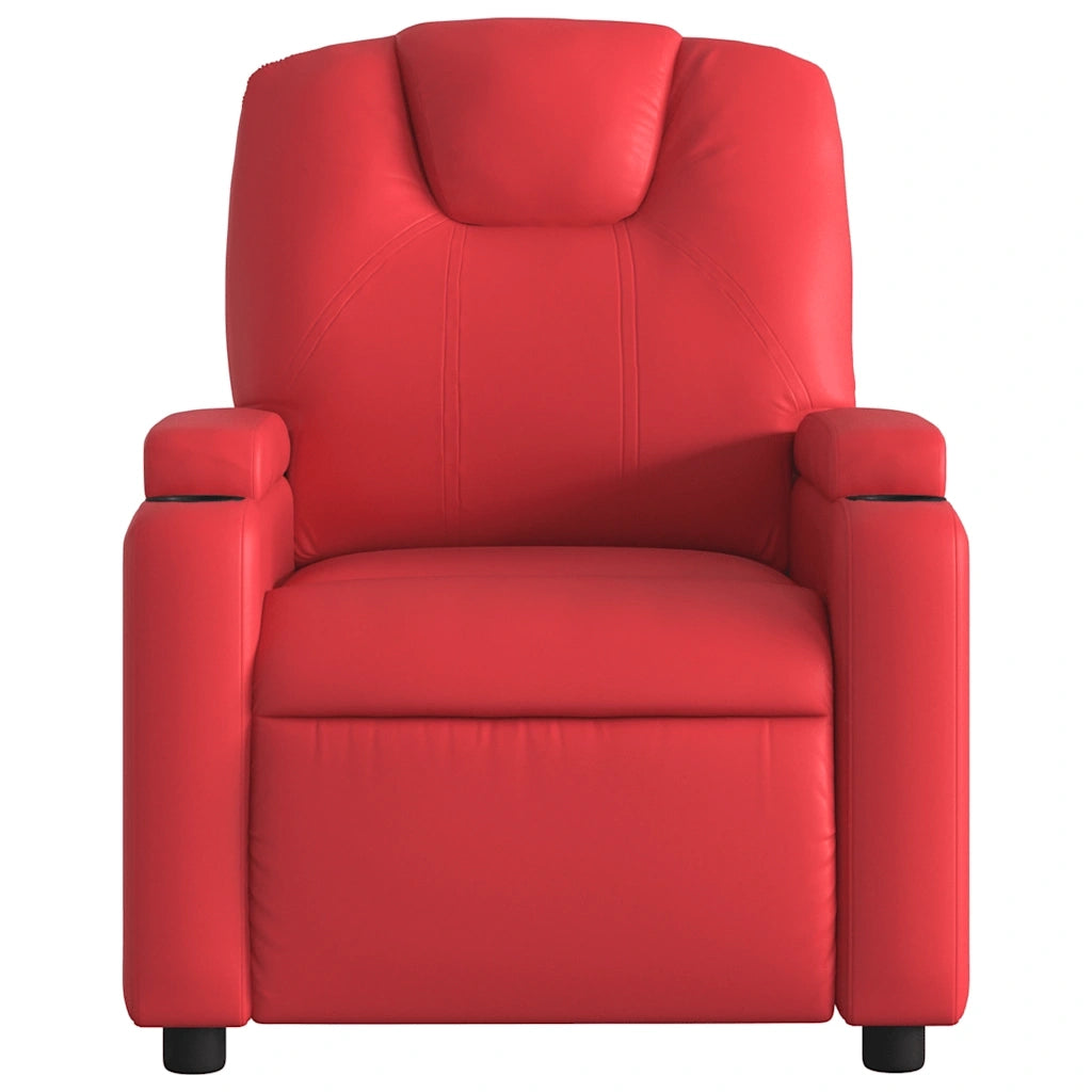 Poltrona | Sedia Relax Massaggio Elettrica Reclinabile Rosso Similpelle