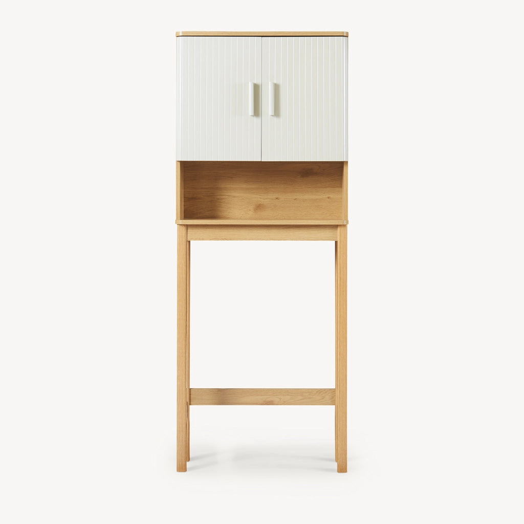 Armadietto sopra Gabinetto Ferrersp Sovrastruttura WC 160x63x20 cm Effetto Rovere / Legno di Pino / Color Avena [en.casa]