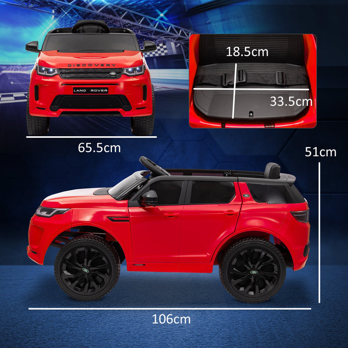 Macchina Elettrica per Bambini con Licenza Land Rover Discovery Sport 106x65,5x51 cm Rosso