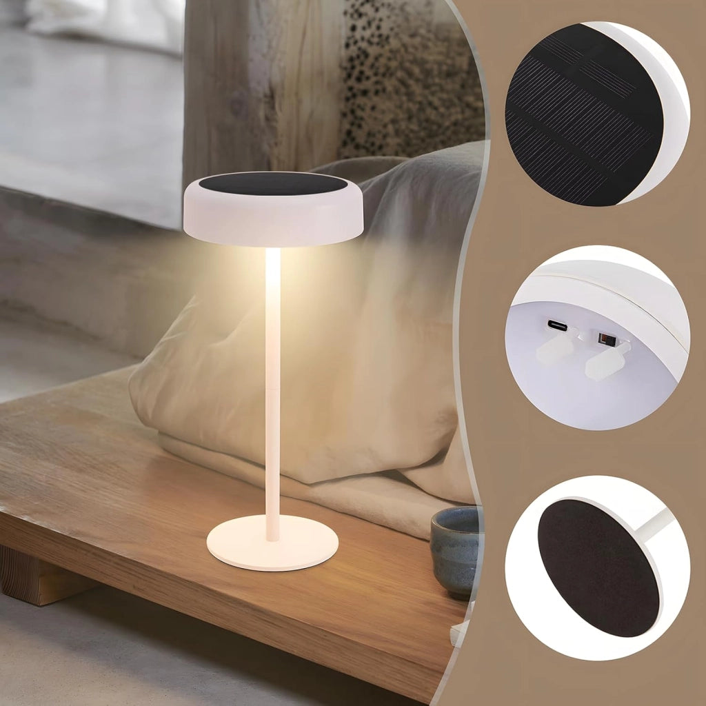ZMH Lampada da tavolo LED wireless solare batteria ricaricabile touch dimmerabile per soggiorno comodino