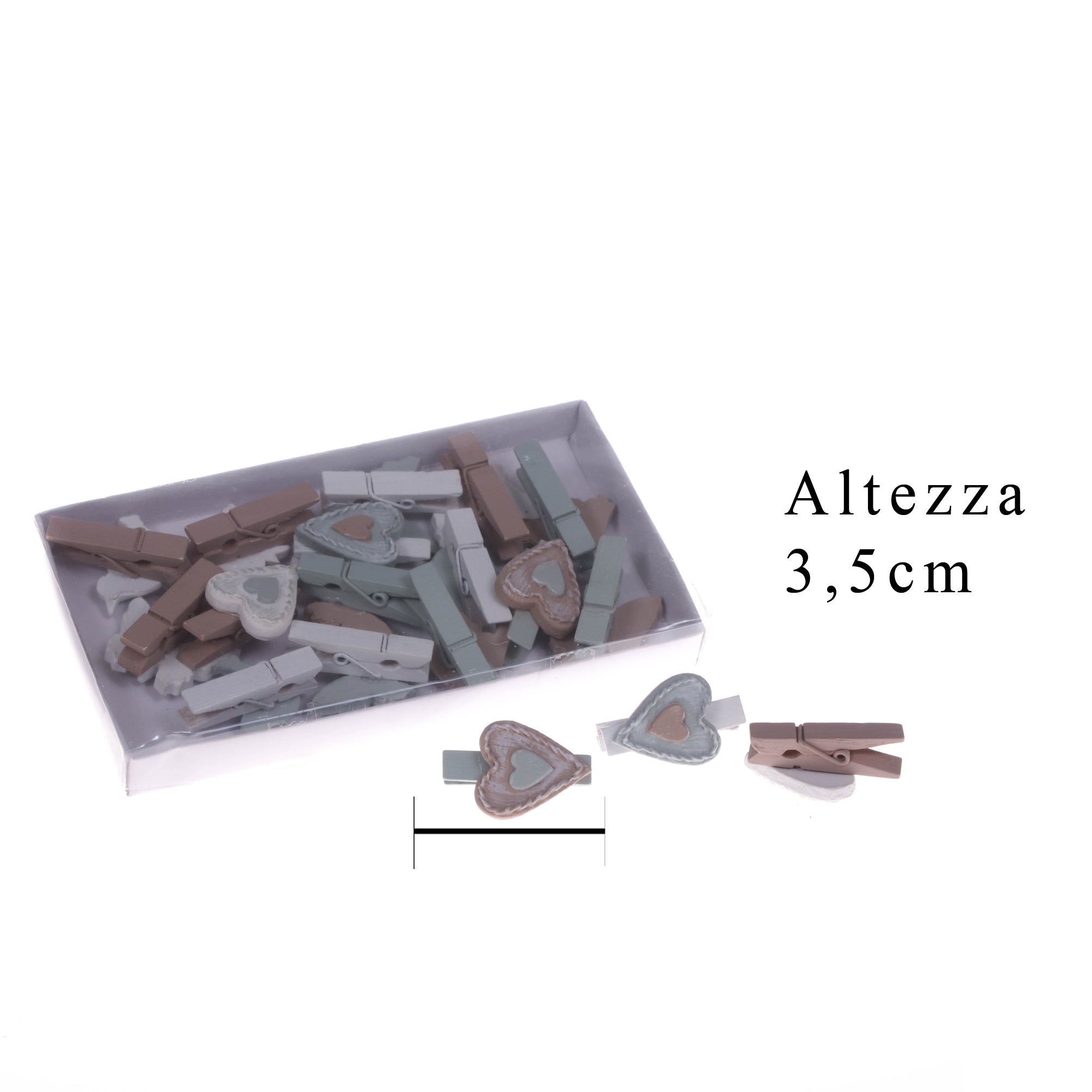 Set 72 Mollette con Cuori H 35 cm