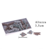 Set 72 Mollette con Cuori H 35 cm