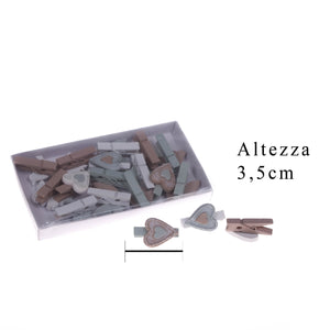 Set 72 Mollette con Cuori H 35 cm