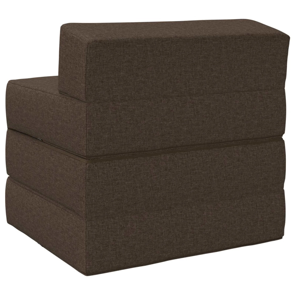 Divano Letto Pieghevole Tortora 200 x 70 x 15 cm Tessuto