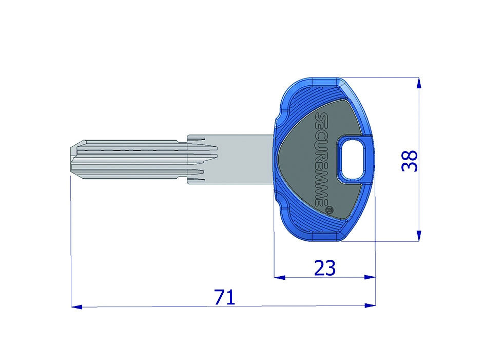 CHIAVE GREZZA PER CILINDRO EVOK1- - (0K11XNISBOZ) - 5 pezzi SECUREMME
