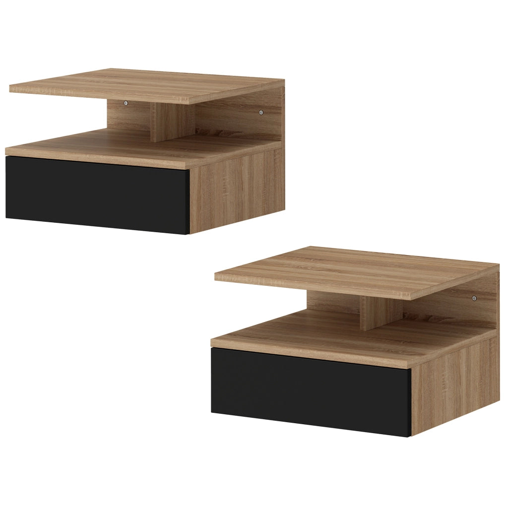Tavolino da notte con cassetto ¨C Zephmum ¨C Robe e nero 35x32x22,5 cm