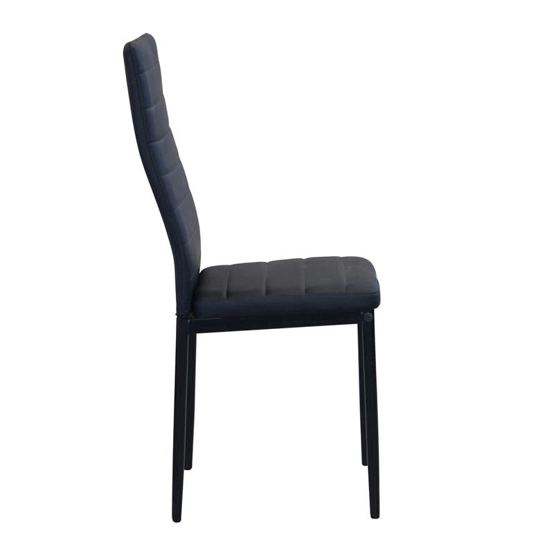 SET 4 SEDIE IVY NERA IN METALLO CON SEDUTA IMBOTTITA 53 X 46 X H97 CM